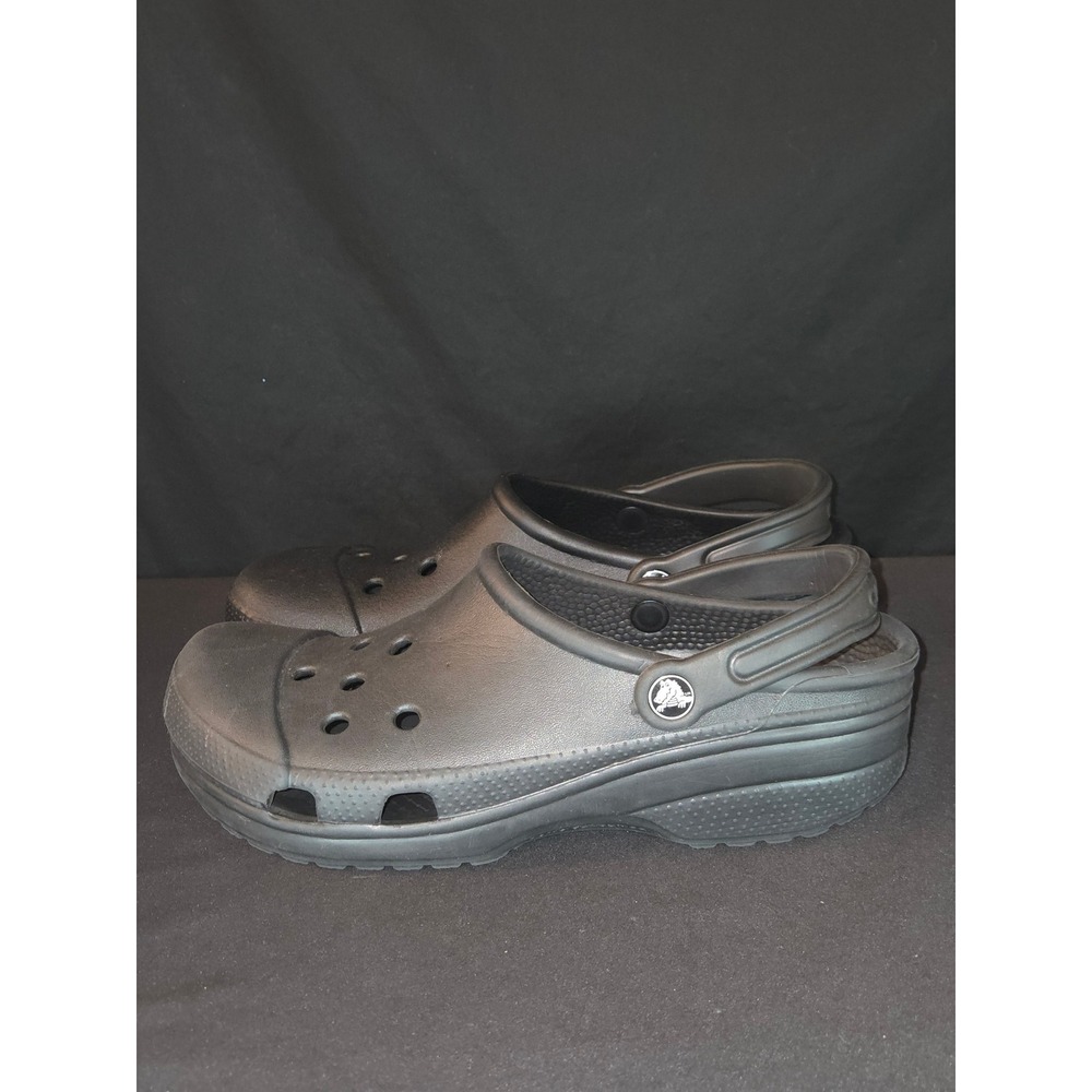Crocs Men's Classic Clogs Black Comfortable Slip On Sandals Size M8/W10 - Picture 4 of 8